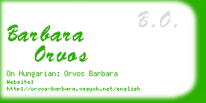 barbara orvos business card